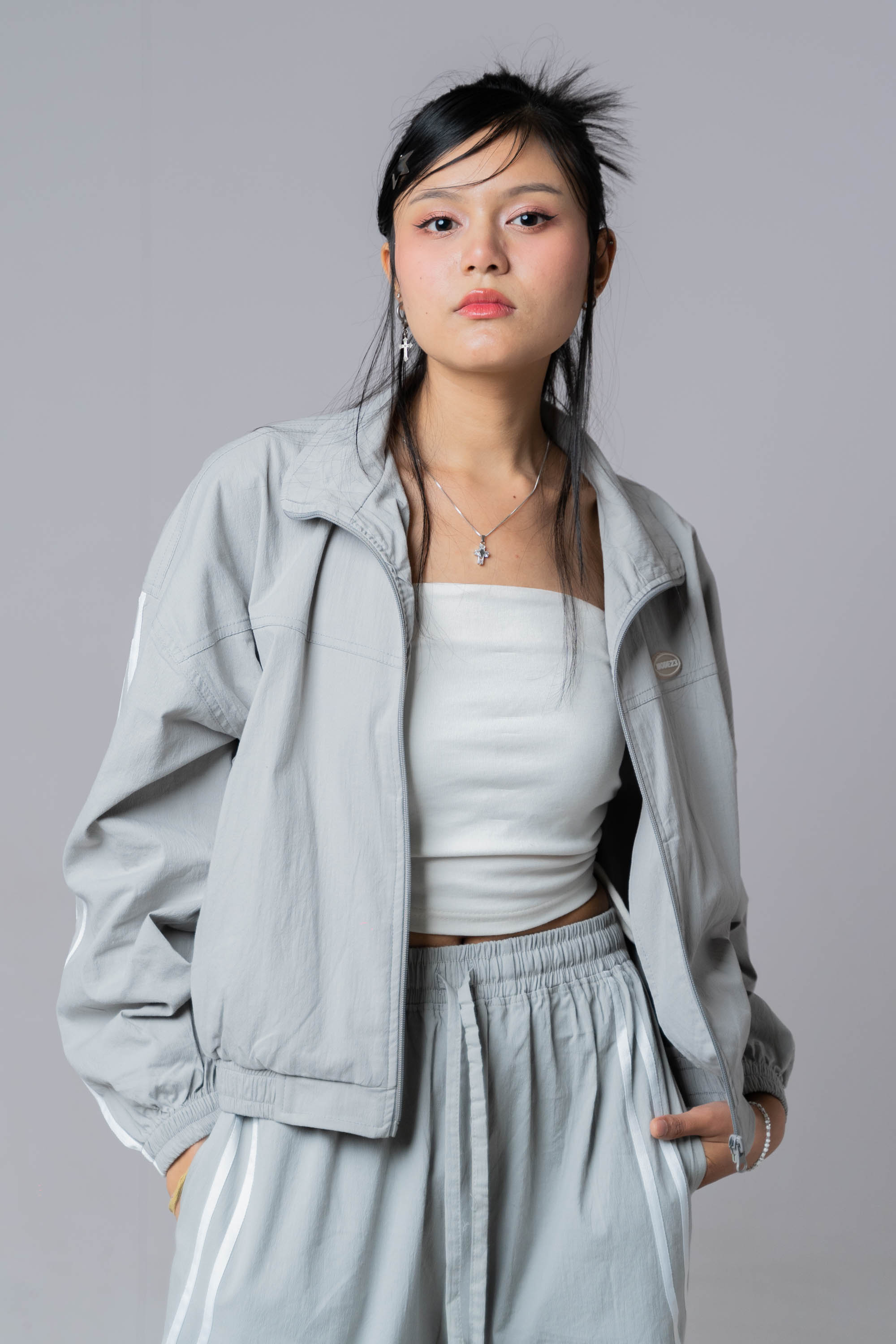 Becky Striped Grey Crop Jacket becky-striped-grey-crop-jacket